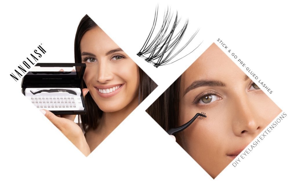 predlepené trsy rias na domáce predlžovanie rias nanolash